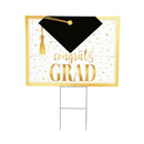 This Calls For Cake Graduation Yard Sign,"Congrats Grad", 24"x18"