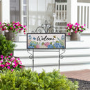Hydrangea & Butterfly PVC Horizontal Yard Sign, 20"Wx 8"H