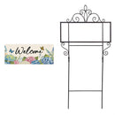 Hydrangea & Butterfly PVC Horizontal Yard Sign, 20"Wx 8"H