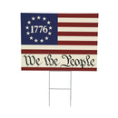 Red White & Bloom Yard Sign with H-Stake, We The People, 24"x18"