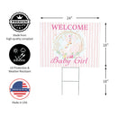 Yard Sign, Flamingo Welcome Baby Girl