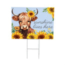 Harvest Blossom Highland Cow and Sunflowers Yard Sign, 24"x18"