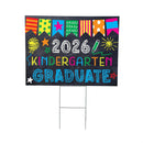 This Calls For Cake Graduation 2026 Yard Sign, "2026 Kindergarten Graduate", 24"x18"