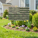 Red White & Bloom Yard Sign with H-Stake, Flag, 24"x18"