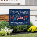 Red White & Bloom Yard Sign with H-Stake, United States, 24"x18"