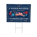 Red White & Bloom Yard Sign with H-Stake, United States, 24"x18"