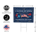 Red White & Bloom Yard Sign with H-Stake, United States, 24"x18"