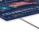Red White & Bloom Yard Sign with H-Stake, United States, 24"x18"