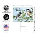 Snowbirds Chickadees Yard Sign with H-Stake, 24"x18"
