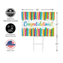 This Calls For Cake Yard Sign with H-Stake, "Congratulations!", 24"x18"