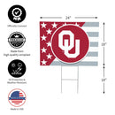 Oklahoma Sooners Stars & Stripes Yard Sign