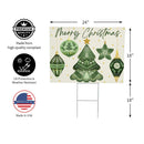 Shades of Emerald Yard Sign, "Merry Christmas", 24"x18"