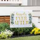 This Calls For Cake Wedding Yard Sign, "Happily Ever After", 24"x18"