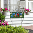 Cardinal Couple Among Hydrangea PVC Horizontal Yard Sign, 20"Wx 8"H