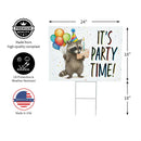 This Calls For Cake Yard Sign with H-Stake, "Its Party Time!", 24"x18"