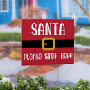 Twas The Night Christmas Yard Sign, "Santa Please Stop Here", 24"x18"