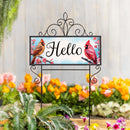 Cardinal Lovers PVC Horizontal Yard Sign, 20"Wx 8"H