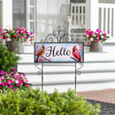 Cardinal Lovers PVC Horizontal Yard Sign, 20"Wx 8"H
