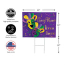 Mardi Gras Yard Sign,"Crazy Krewe Lives Here", 24"x18"