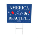 American Classic Stars & Stripes Yard Sign, "America The Beautiful", 24"x18"
