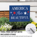 American Classic Stars & Stripes Yard Sign, "America The Beautiful", 24"x18"