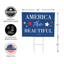 American Classic Stars & Stripes Yard Sign, "America The Beautiful", 24"x18"