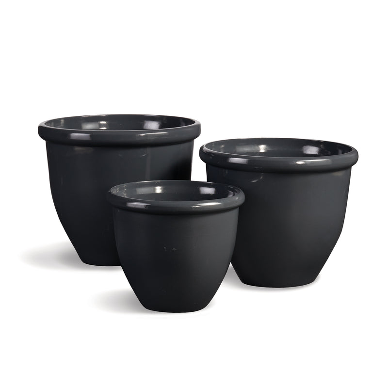 NAPA Home & Garden, GLAZELITE GARDEN POTS, SET OF 3,GL304GYD