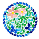 Cottage Garden Stepping Stone, Mosaic Floral, Glow in Dark, 2 Asst., 8"D