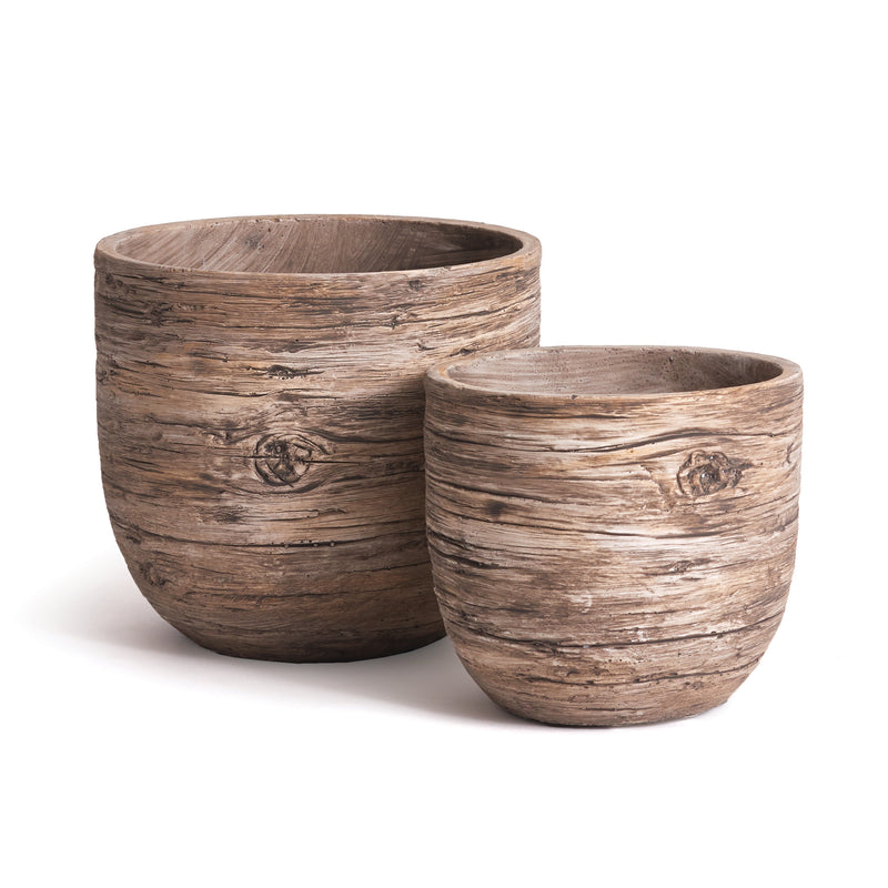 NAPA Home & Garden, WILDER FAUX BOIS POTS, SET OF 2,GN400