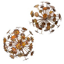 VivaStyle Orb, Metal Floral Starburst and Sunburst, 10"D, Asst of 2