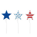 Red, White, & Bloom Garden Stake, Patriotic Star Plant Pick, Set of 48 in Bucket Display