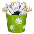 Ceramic Goose Plant Picks, 4 Styles, 6 Of each with Container