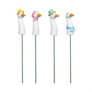 Ceramic Goose Plant Picks, 4 Styles, 6 Of each with Container
