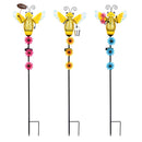 Pollinator Garden Solar Twinkling Lights Bee Garden Stake, 3 Assorted 39"H, 6PCS CDU