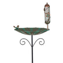 Cottage Garden Birdbath, Metal Songbird Oasis with Feeder Stake 47"H