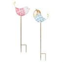 Cottage Garden Metal Hydrangea Petal Bird Stake, 34"H, 2 Asst