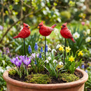 Memorial Garden Stake, Resin Cardinal Garden Picks,12"H, 24pcs In The Bucket