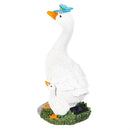 Hillside Pasture Garden Statuary, Resin Goose & Gosling, Solar, 14"H