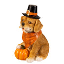 Harvest Blossom, Resin Fall Dog Statue, 9"H