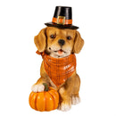 Harvest Blossom, Resin Fall Dog Statue, 9"H