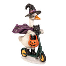 Haunted House, Resin Scooter Goose Statue,10"H