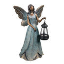Cottage Garden Statuary, Resin Leaf Dress Fairy with Solar Lantern, 14"H