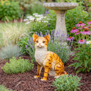 Pet Central Garden Statuary, Metal Orange Tabby Cat, 12.6"H