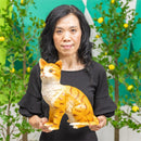 Pet Central Garden Statuary, Metal Orange Tabby Cat, 12.6"H