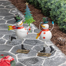 Heartfelt Cheer, Christmas Snowman Metal Statuary, 20"H, Asst of 2