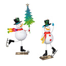 Heartfelt Cheer, Christmas Snowman Metal Statuary, 20"H, Asst of 2