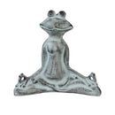 Pollinator Garden Statue, Metal Distressed Yoga Frog Statue, 10"H