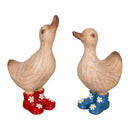 Hillside Pasture Garden Statuary, Resin Daisy Boot Duck, 8.5"H, Asst of 2