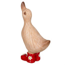 Hillside Pasture Garden Statuary, Resin Daisy Boot Duck, 8.5"H, Asst of 2
