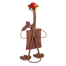 Charming Shovel Goose Garden Statue with Red Hat, 16"H